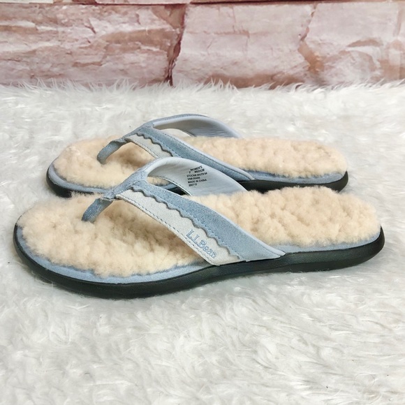 shearling flip flops